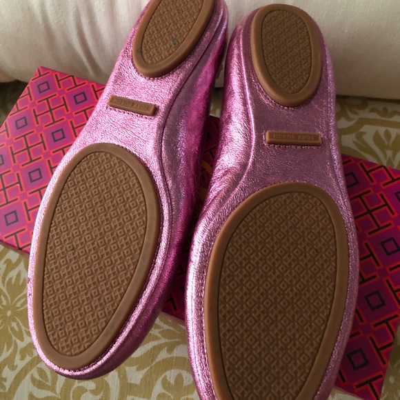 Tory burch metallic pink minnie travel flats - Picture 2 of 5
